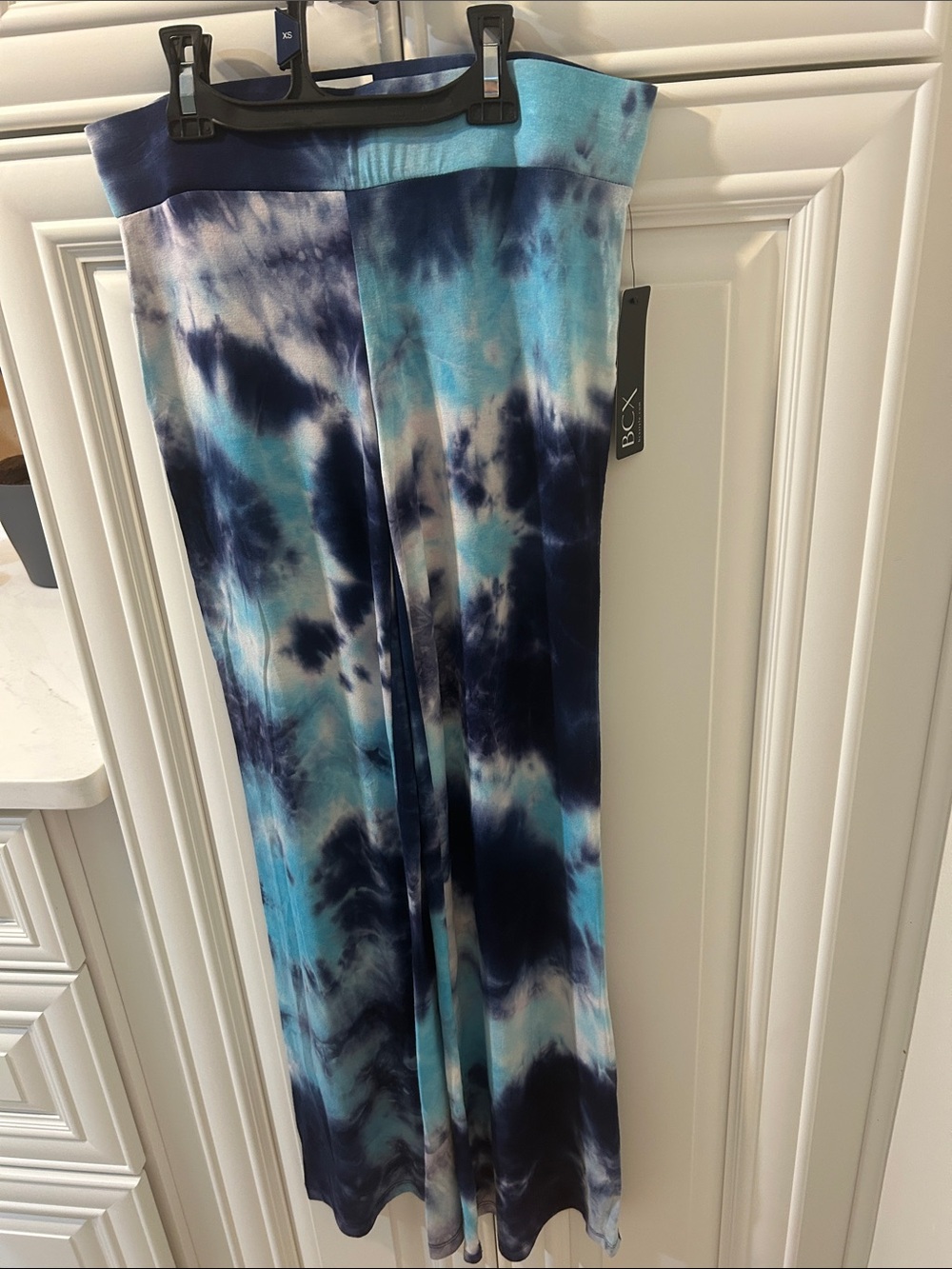 BCX Blue and Navy Tie-Dye Wide Leg Pants